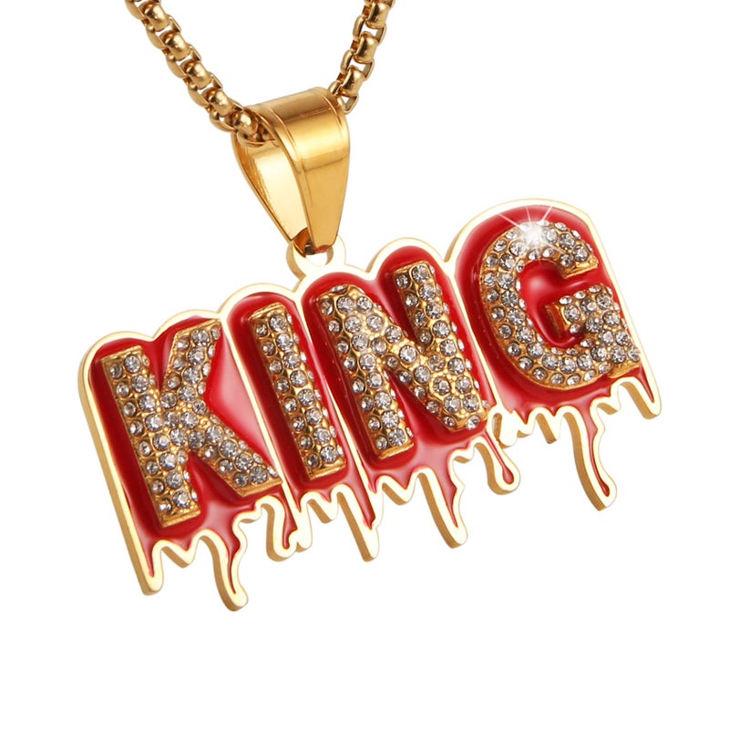 AsAlways Hip Hop King CZ Pendant Fashion Rapper Jewelry Rock Iced Out Shiny Stainless Steel Necklace for Men and Women - Image 4